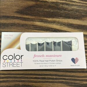Gotham Night Color Street French Manicure Nail Strips - Black Tips